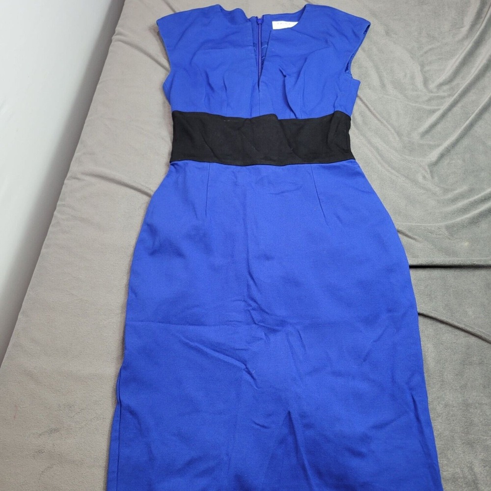 Trina Turk Blue & Black Colorblock Sheath Dress